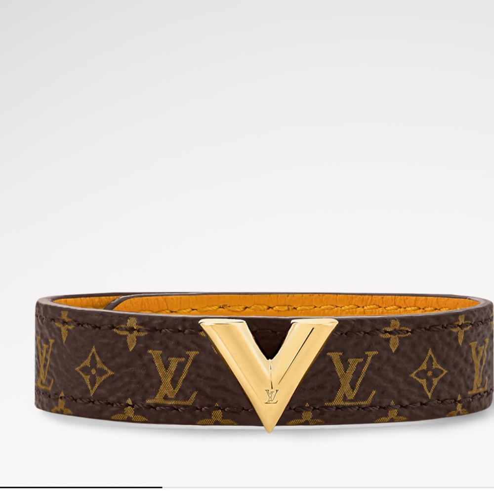 Louis Vuitton Gold and Brown Monogram Belt